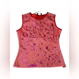 Y2K red confetti top, small